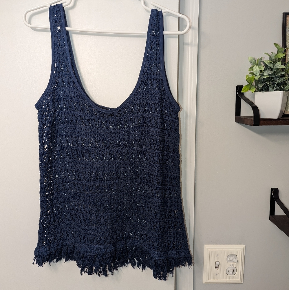 Sanctuary Fringe Crochet Tank Top